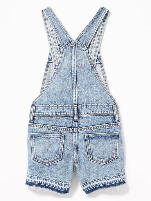 View large product image 2 of 3. Let-Down Hem Jean Shortalls For Girls