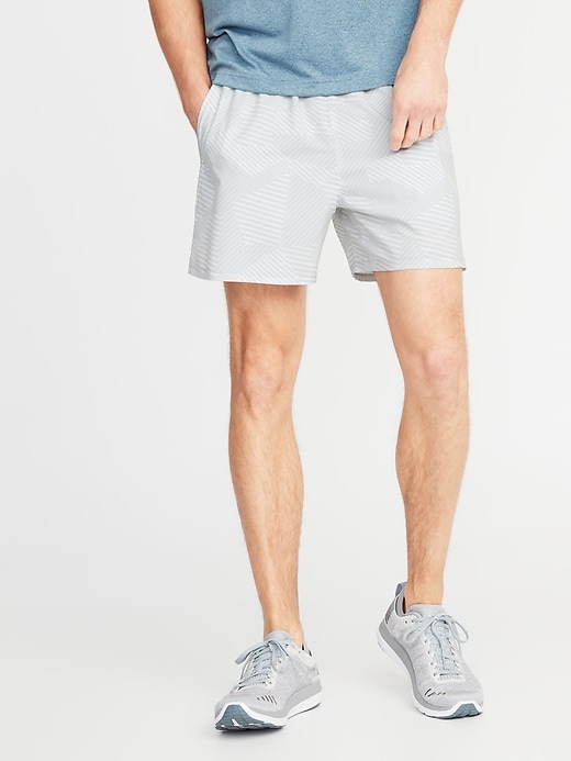 View large product image 1 of 2. Quick-Drying 4-Way Stretch Printed Run Shorts - 5-inch inseam