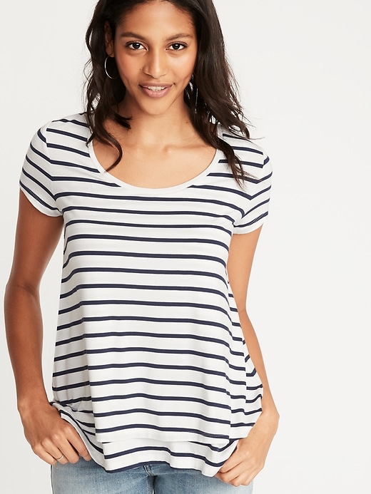 Image number 1 showing, Maternity Double-Layer Nursing Tee