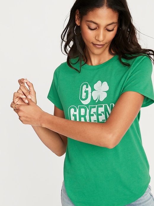 Image number 4 showing, EveryWear St. Patrick's Day Graphic Tee for Women