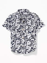 View large product image 4 of 4. Built-In Flex Floral-Print Shirt for Toddler Boys