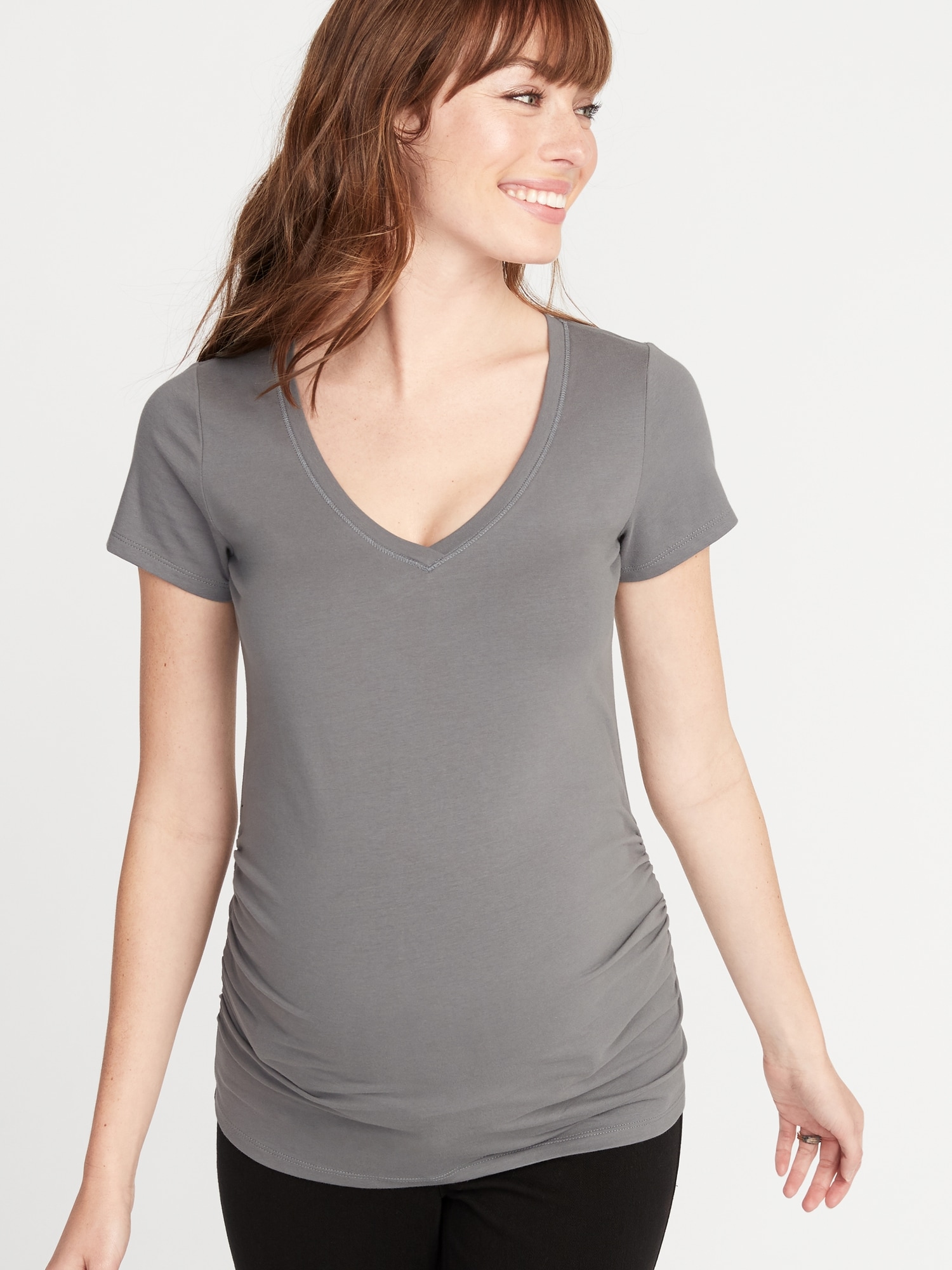 Oldnavy Maternity V-Neck Side-Shirred T-Shirt