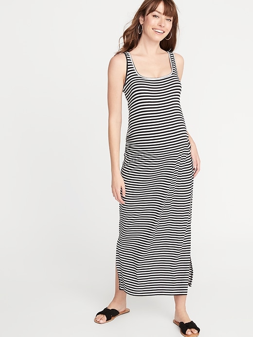 View large product image 1 of 1. Maternity Side-Slit Maxi Tank Dress
