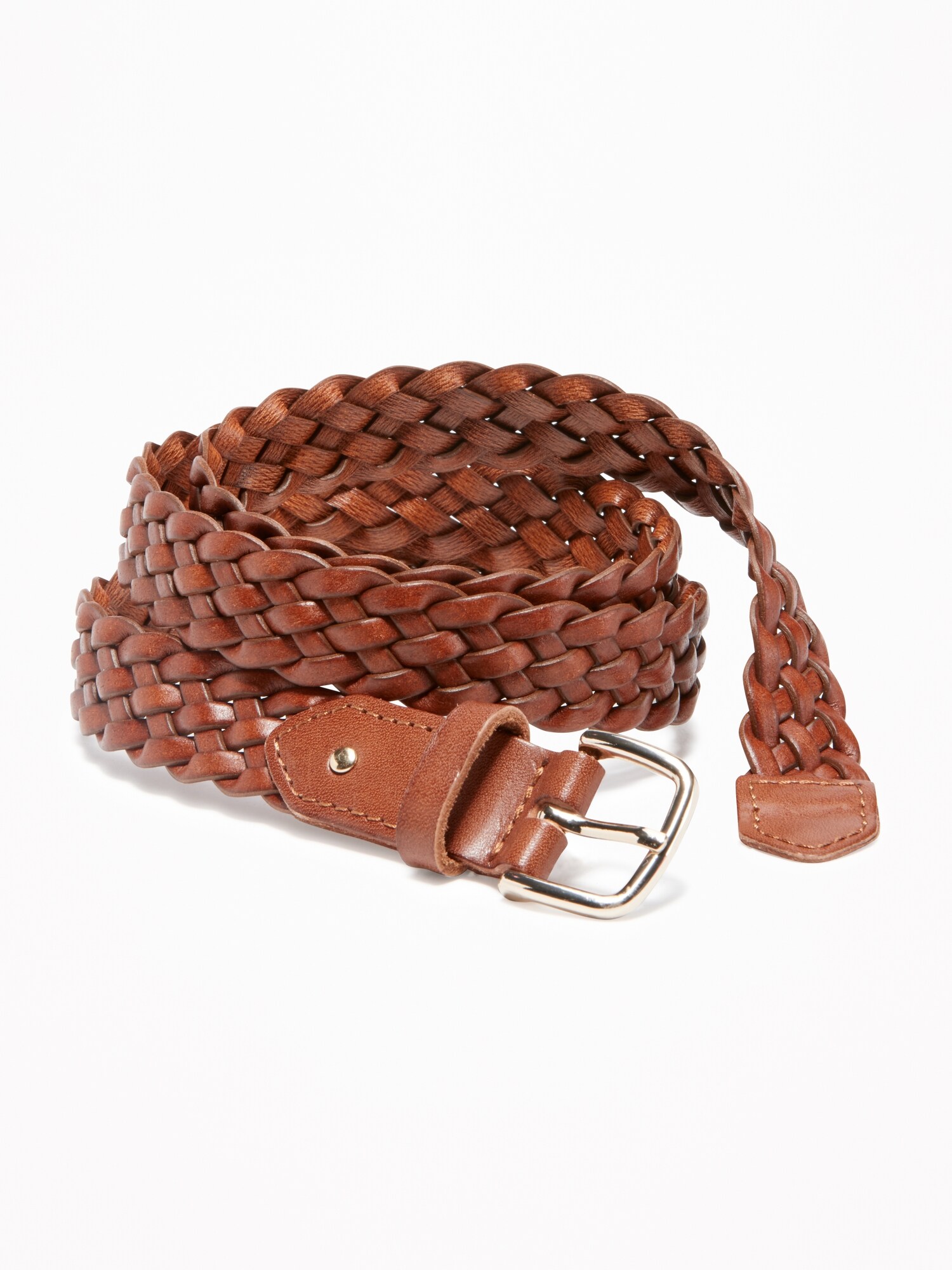 Braided Faux-Leather Belt for Women (1