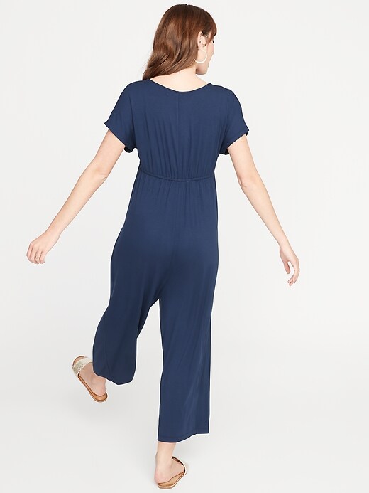 Image number 2 showing, Maternity Cross-Front Jersey Jumpsuit