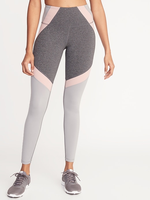 View large product image 1 of 2. High-Waisted Elevate Color-Block Compression Leggings For Women