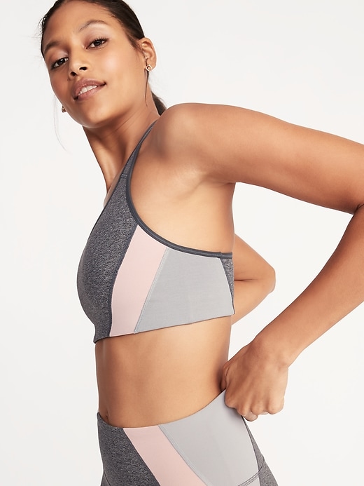 Image number 4 showing, Medium-Support Color-Block Chevron Sports Bra for Women