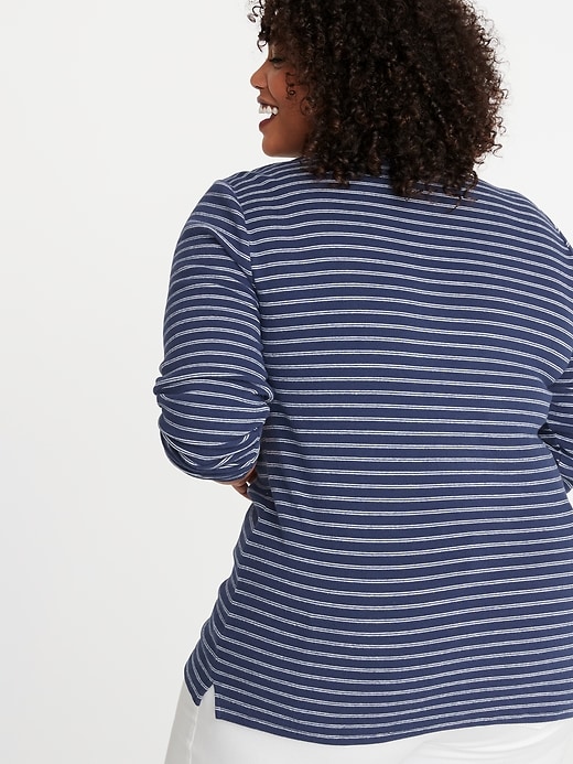 Image number 2 showing, Slim-Fit Plus-Size Brushed-Knit Striped Top