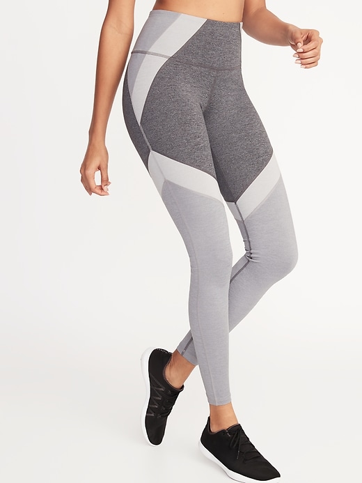View large product image 1 of 2. High-Waisted Elevate Color-Block Compression Leggings For Women