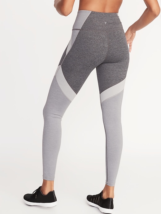 View large product image 2 of 2. High-Waisted Elevate Color-Block Compression Leggings For Women