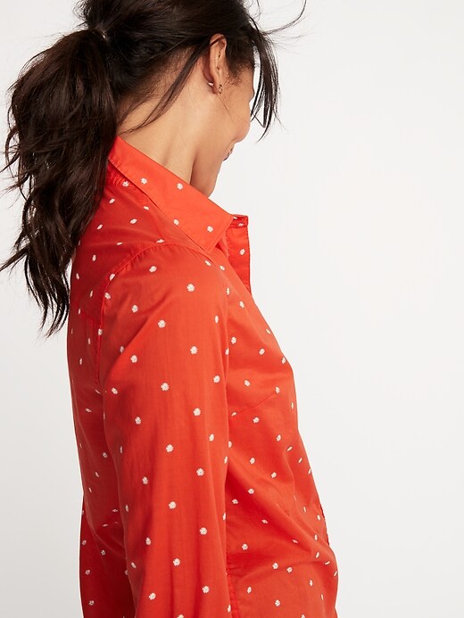 Image number 4 showing, Relaxed Printed Classic Shirt for Women