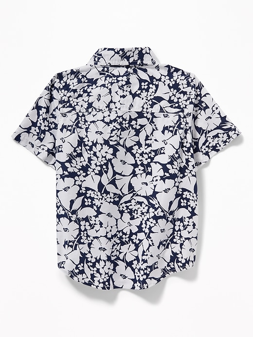 View large product image 2 of 4. Built-In Flex Floral-Print Shirt for Toddler Boys