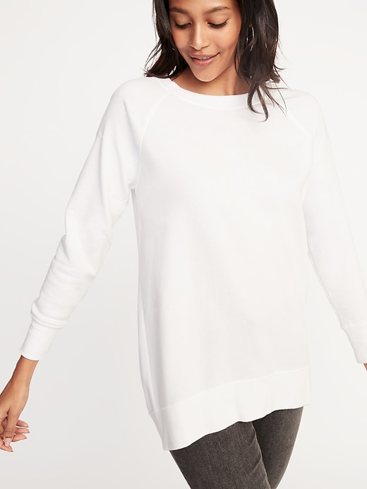 View large product image 1 of 1. French-Terry Boyfriend Tunic Sweatshirt for Women