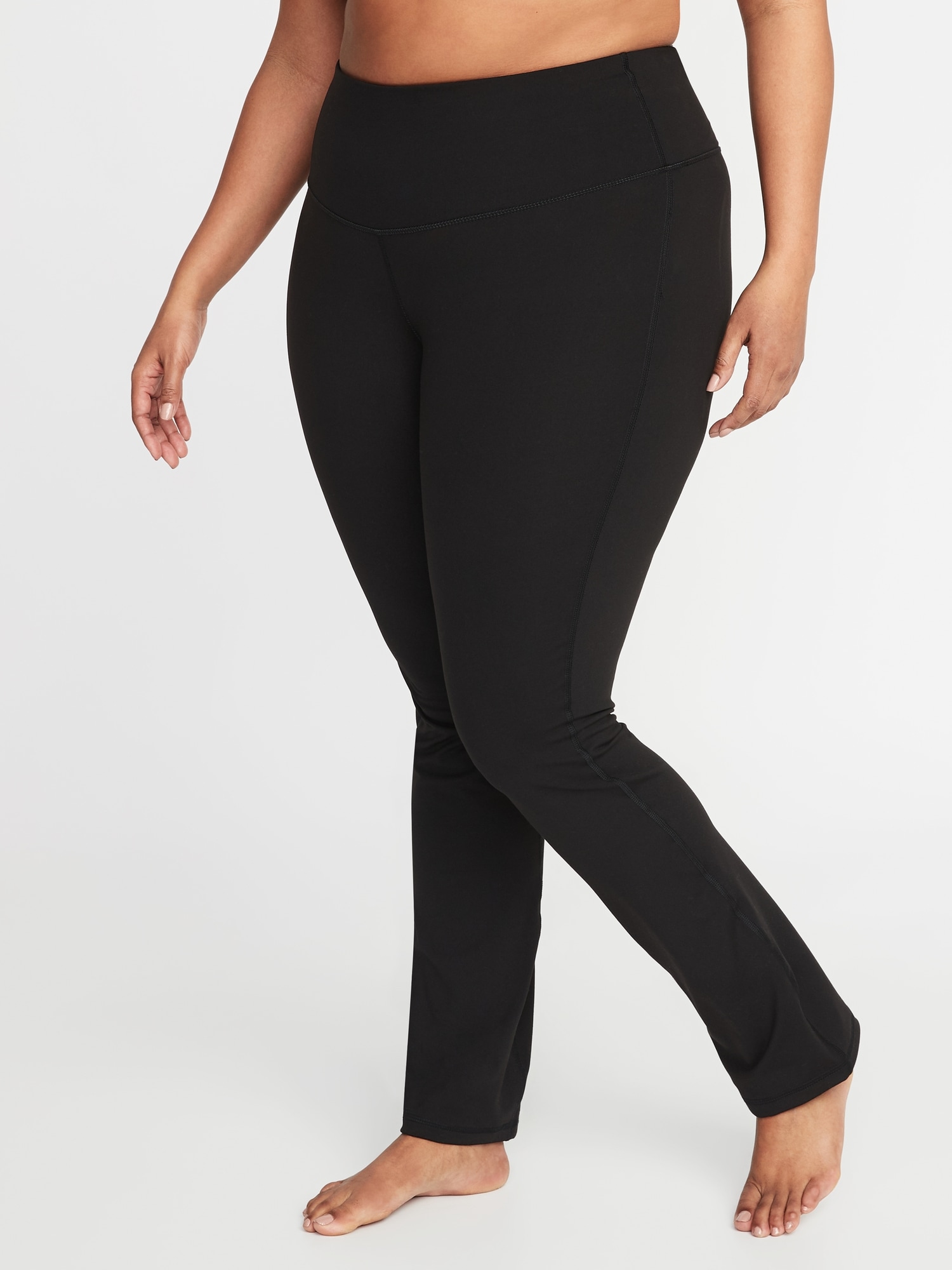 Flexing thighs in yoga pants High Waisted Powerpress Plus Size Straight Leg Pants Old Navy