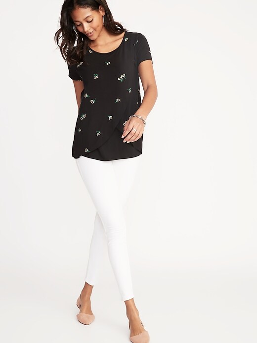 Image number 3 showing, Maternity Wrap-Front Nursing Tee