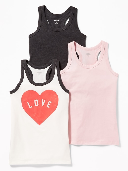 View large product image 1 of 1. Racerback Layering Tank 3-Pack for Girls
