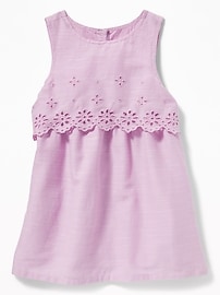 View large product image 3 of 3. Tiered Eyelet Shift Dress for Toddler Girls