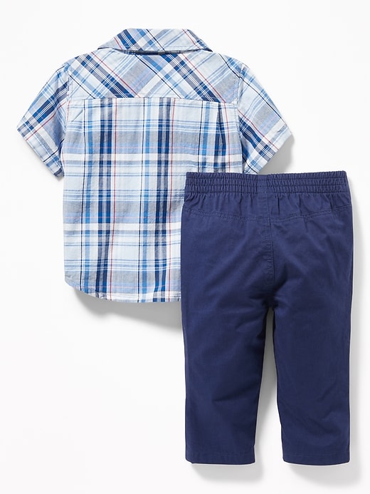 View large product image 2 of 2. Plaid Shirt & Twill Khakis Set for Baby