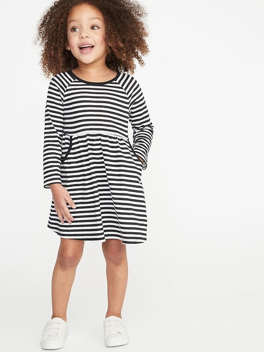 View large product image 1 of 1. Fit & Flare Raglan-Sleeve Dress for Toddler Girls