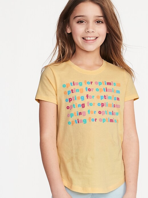 View large product image 1 of 2. Graphic Crew-Neck Tee for Girls