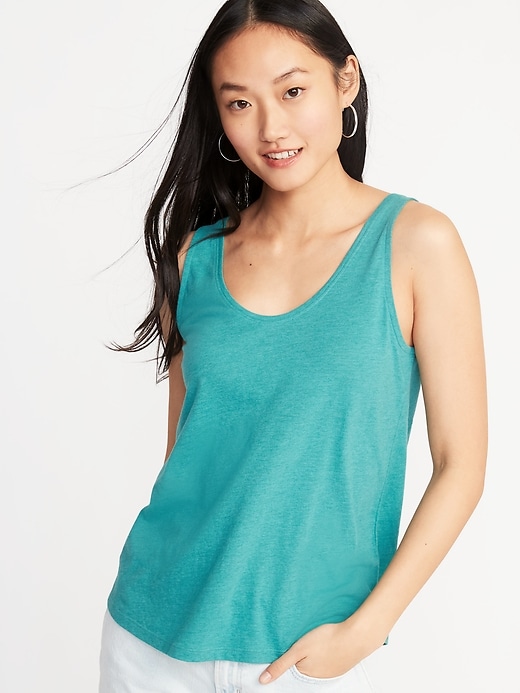 View large product image 1 of 1. Scoop-Neck Jersey Tank for Women