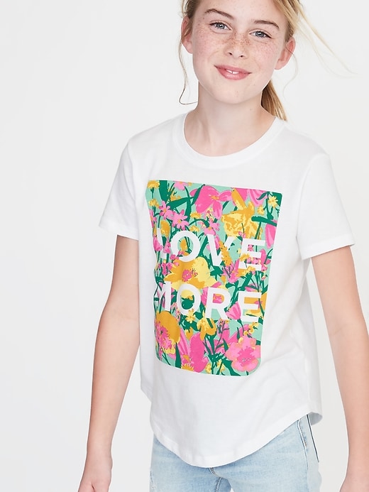 View large product image 1 of 2. Graphic Crew-Neck Tee for Girls