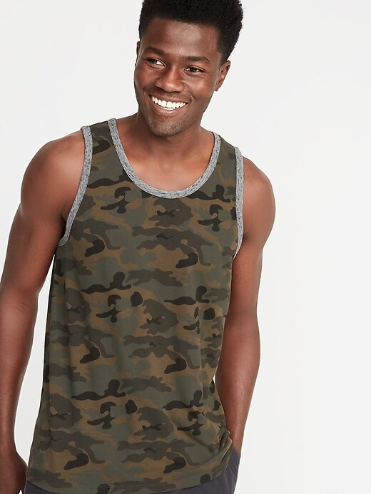 View large product image 1 of 1. Soft-Washed Patterned Tank