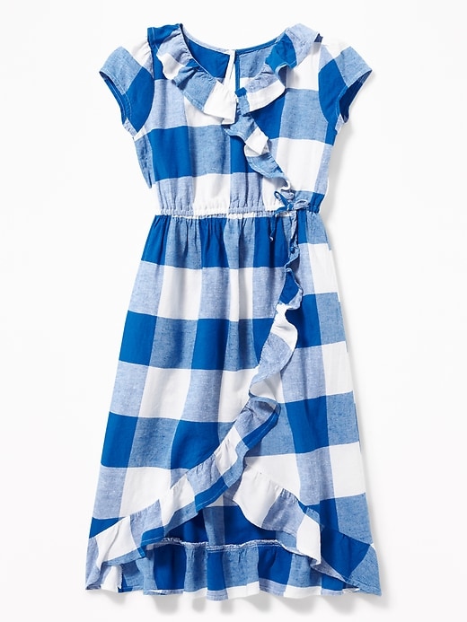 View large product image 1 of 3. Waist-Defined Ruffled Faux-Wrap Midi for Girls