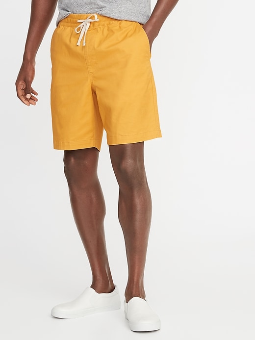 View large product image 1 of 1. Twill Drawstring Jogger Shorts - 9-inch inseam