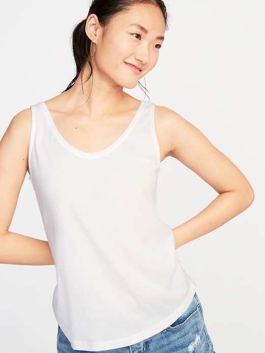 Image number 1 showing, Scoop-Neck Jersey Tank for Women
