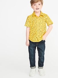 View large product image 3 of 4. Built-In Flex Banana-Print Shirt for Toddler Boys