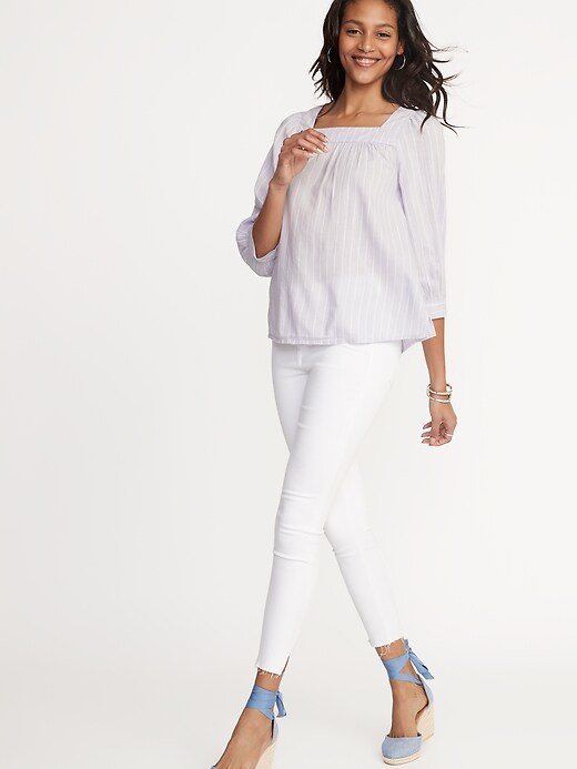 Image number 3 showing, Relaxed Square-Neck Top for Women