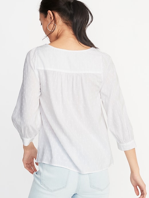 Image number 2 showing, Relaxed Square-Neck Textured Top for Women