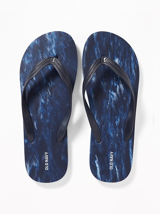 View large product image 1 of 1. Textured-Pattern Flip-Flops