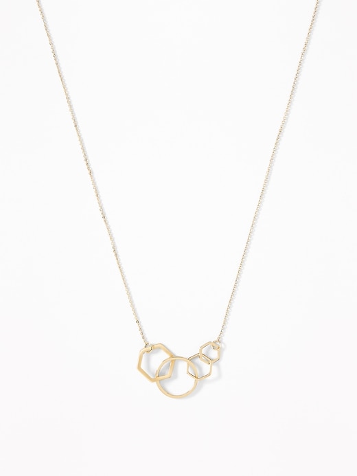 View large product image 1 of 2. Interlocking Geometric Pendant Necklace For Women