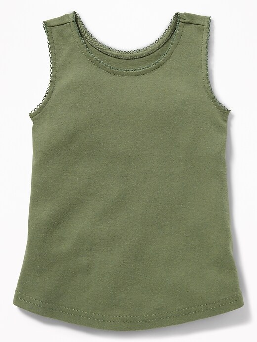 View large product image 1 of 1. Picot-Trim Tank Top for Toddler Girls