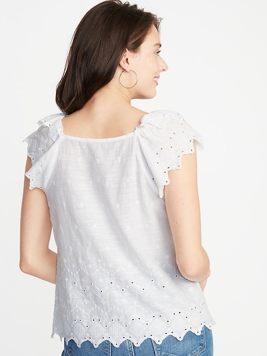 Image number 2 showing, Square-Neck Embroidered Top for Women