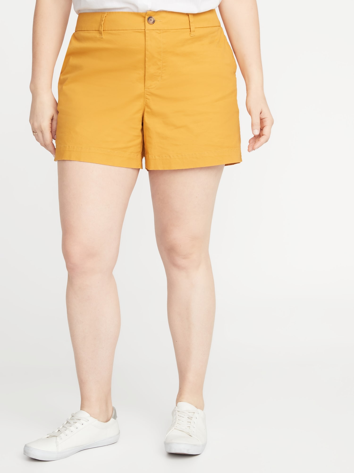 Mid Rise Plus Size Everyday Twill Shorts 5 Inch Inseam Old Navy