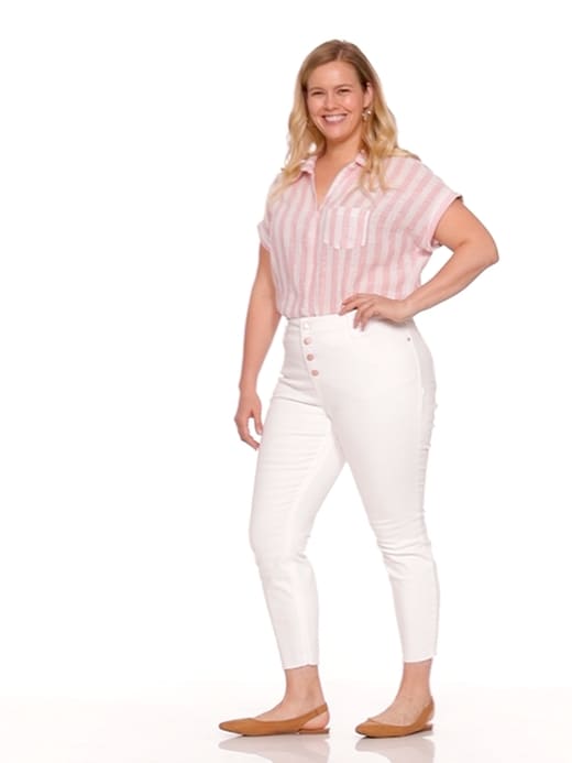 plus size button fly jeans