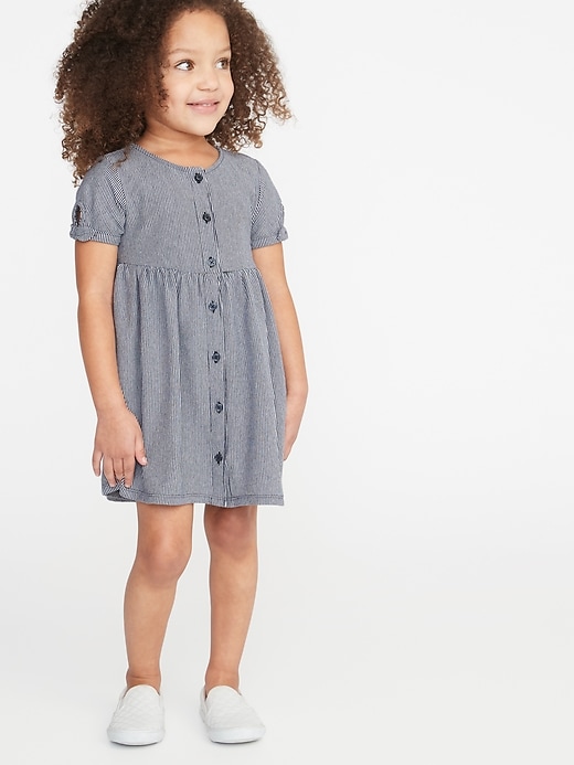 View large product image 1 of 3. Printed Fit & Flare Button-Front Dress for Toddler Girls