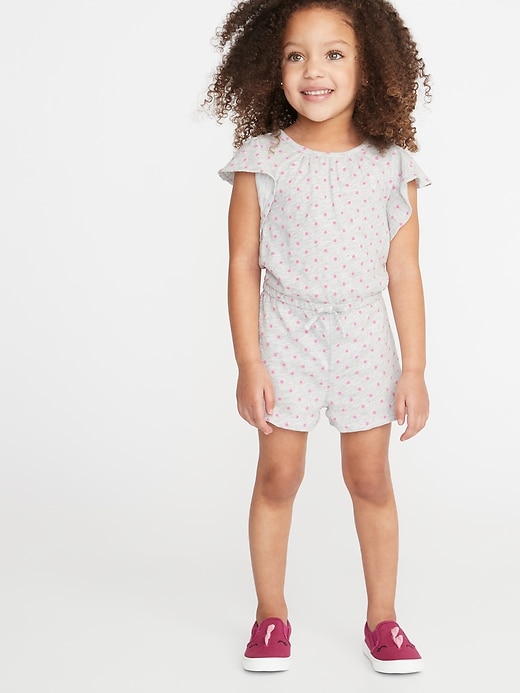 View large product image 1 of 1. Printed Slub-Knit Jersey Romper for Toddler Girls