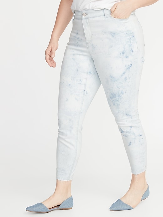 View large product image 1 of 3. High-Waisted Secret-Slim Pockets Dip-Dye Rockstar Plus-Size Super Skinny Ankle Jeans