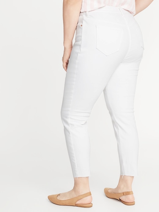 View large product image 2 of 3. High-Waisted Secret-Slim Pockets Plus-Size Button-Fly Cropped Rockstar Jeans