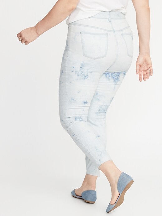View large product image 2 of 3. High-Waisted Secret-Slim Pockets Dip-Dye Rockstar Plus-Size Super Skinny Ankle Jeans