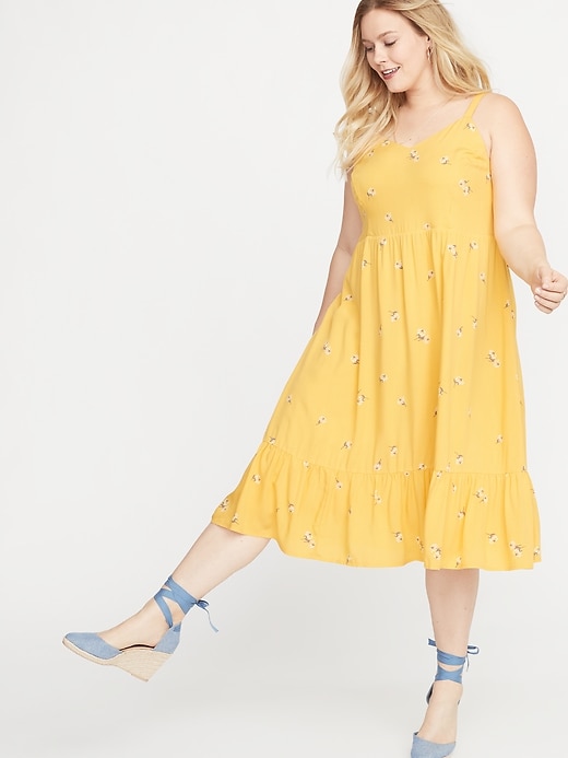 Image number 4 showing, Plus-Size Fit & Flare Tiered Cami Midi Dress