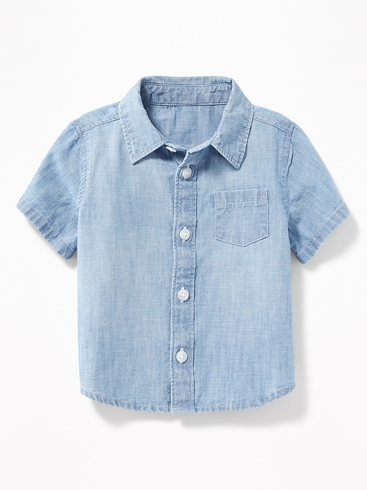 View large product image 1 of 2. Chambray Pocket Shirt for Baby