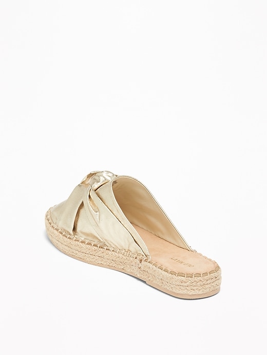Image number 4 showing, Knotted Metallic Faux-Leather Espadrille Slide Sandals for Women