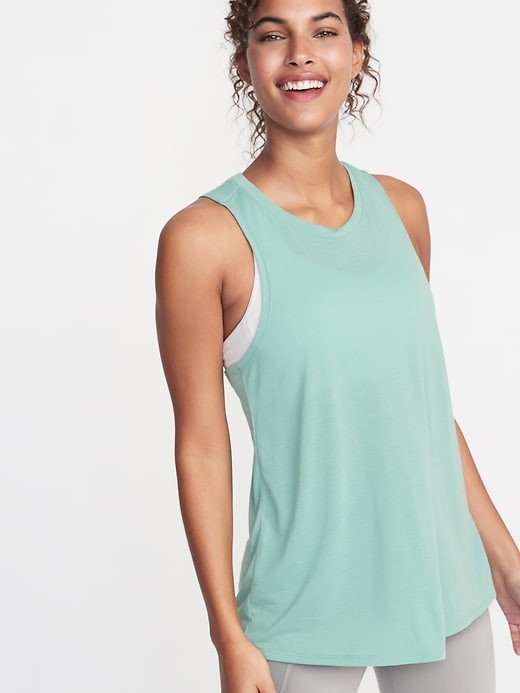 View large product image 1 of 1. Relaxed Lightweight Cross-Back Performance Tank for Women