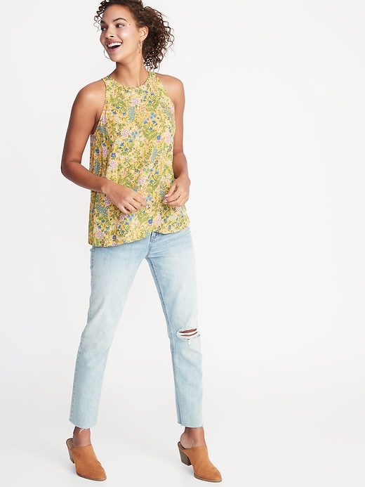 Image number 3 showing, Floral-Print High-Neck Sleeveless Top For Women