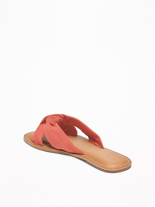 Image number 4 showing, Faux-Suede Knotted-Twist Slide Sandals for Women